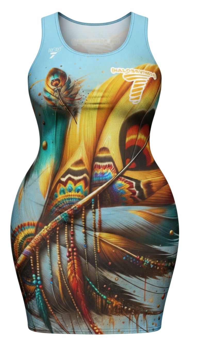 Fly Feathers #1 - Cotton bodycon dress