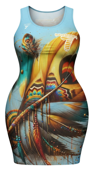 Fly Feathers #1 - Cotton bodycon dress