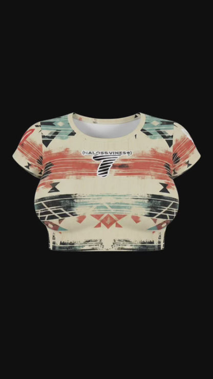 All American Tribal {Pattern#1} Crop Tee