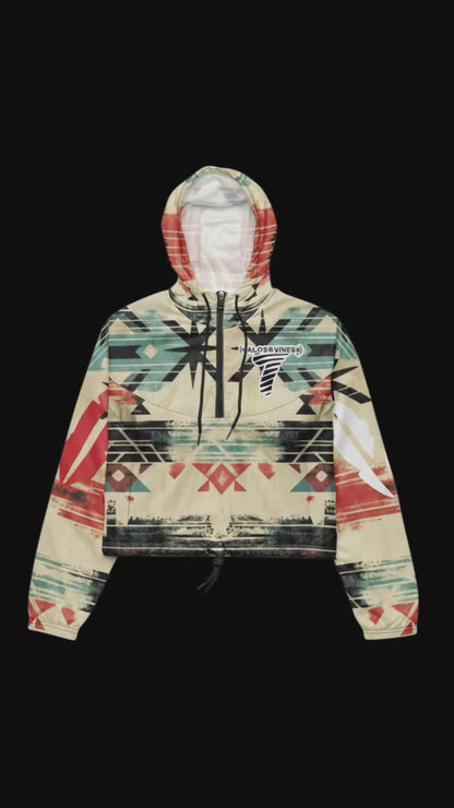 All American Tribal {Pattern#1} cropped windbreaker