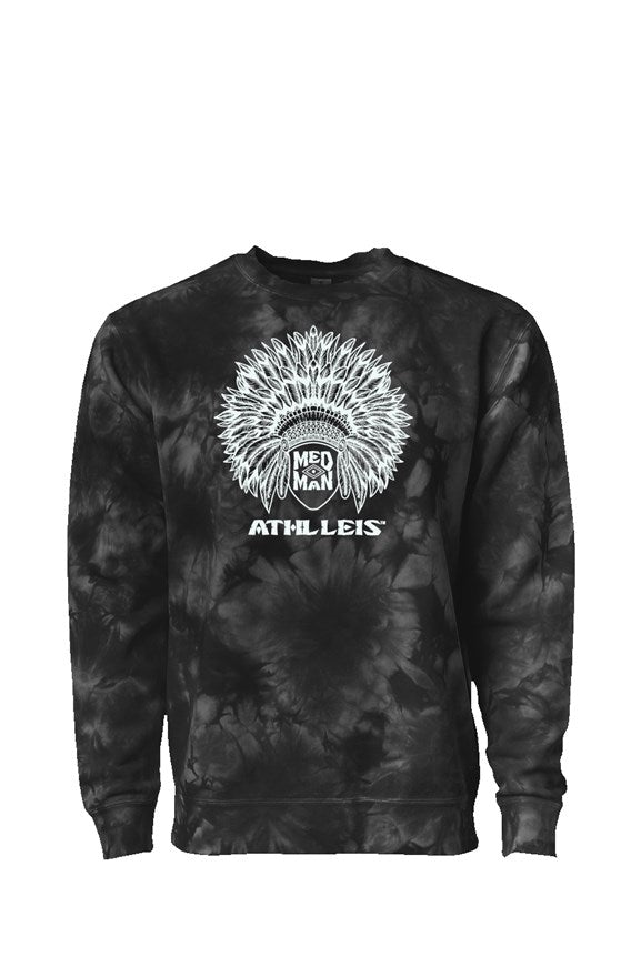 Athl Leis (Wht) Blk Tie Dye Crewneck