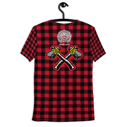 Athl Leis [RedPlaid] Men's Athletic T-shirt