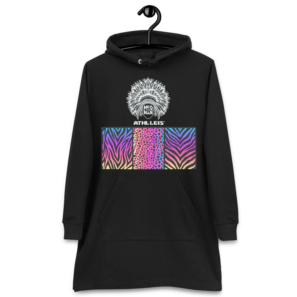 Athl Leis (Wht) Blk Hoodie dress