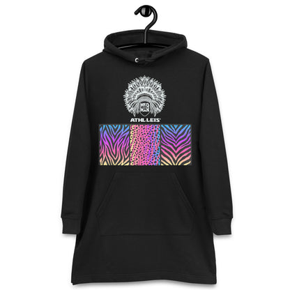 Athl Leis (Wht) Blk Hoodie dress