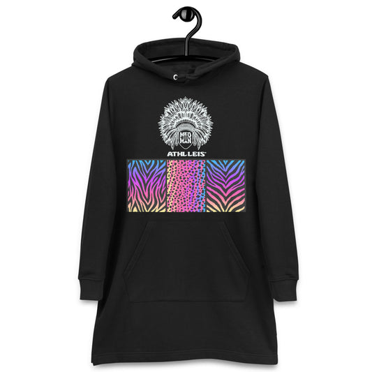 Athl Leis (Wht) Blk Hoodie dress
