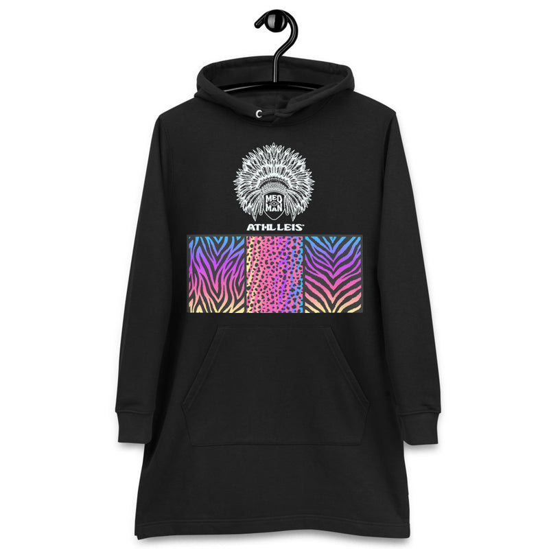 Athl Leis (Wht) Blk Hoodie dress