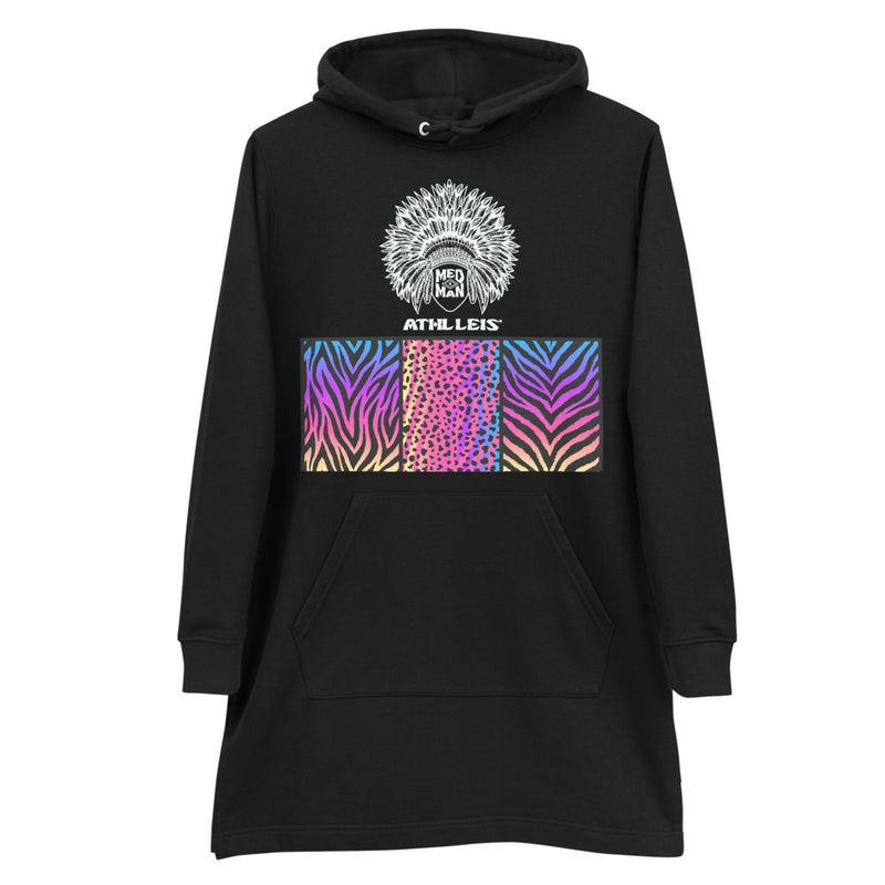 Athl Leis (Wht) Blk Hoodie dress