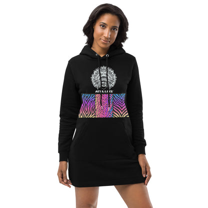 Athl Leis (Wht) Blk Hoodie dress