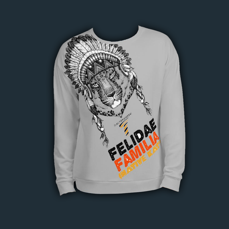 Felidae Familia - Native Kat* (Lt.Grey) Sweatshirt