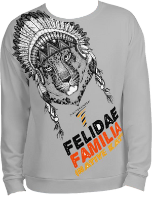 Felidae Familia - Native Kat* (Lt.Grey) Sweatshirt