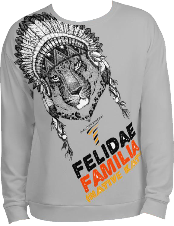 Felidae Familia - Native Kat* (Lt.Grey) Sweatshirt